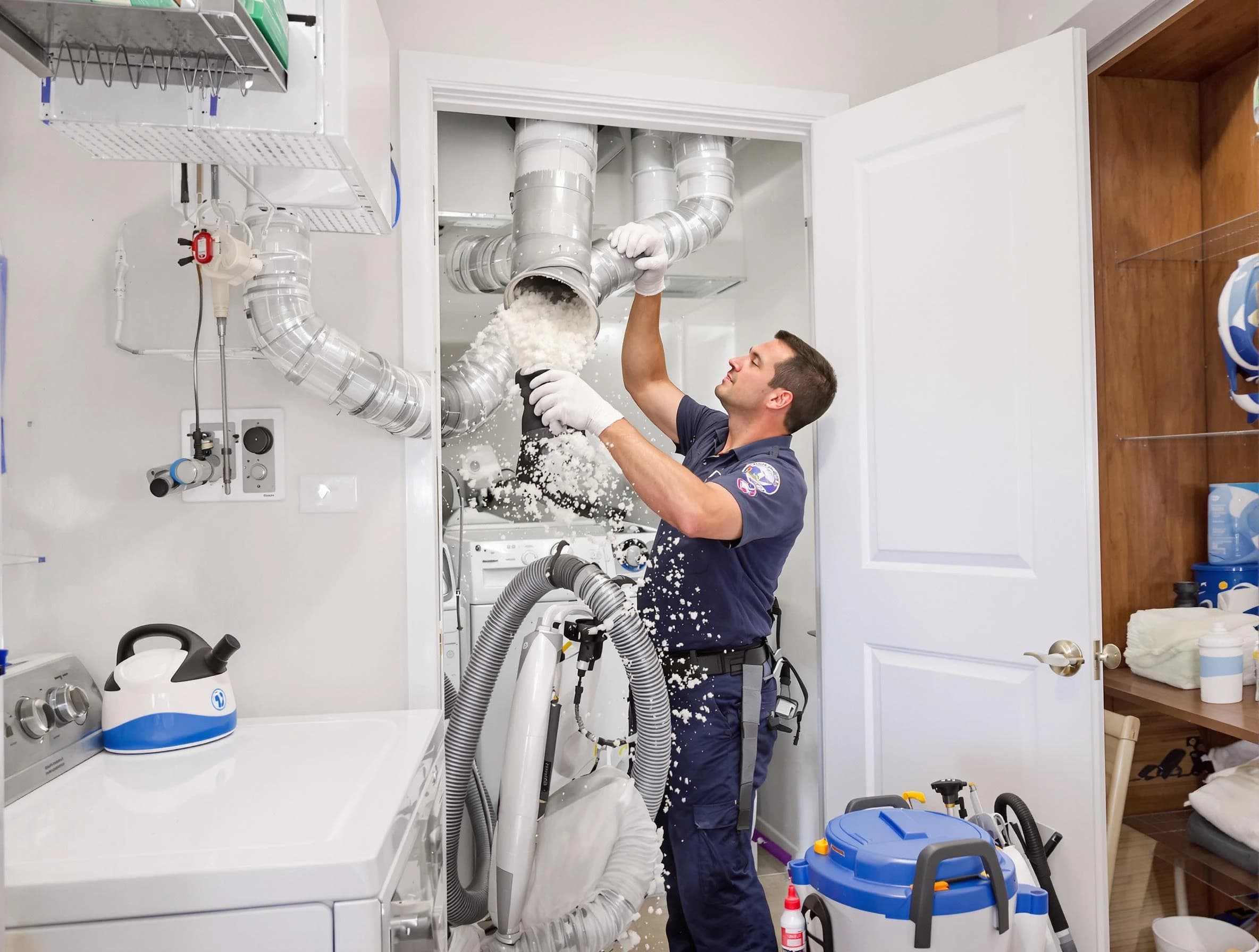 Fort Lupton Dryer Vent Cleaning technician delivering thorough residential dryer vent cleaning service in Fort Lupton